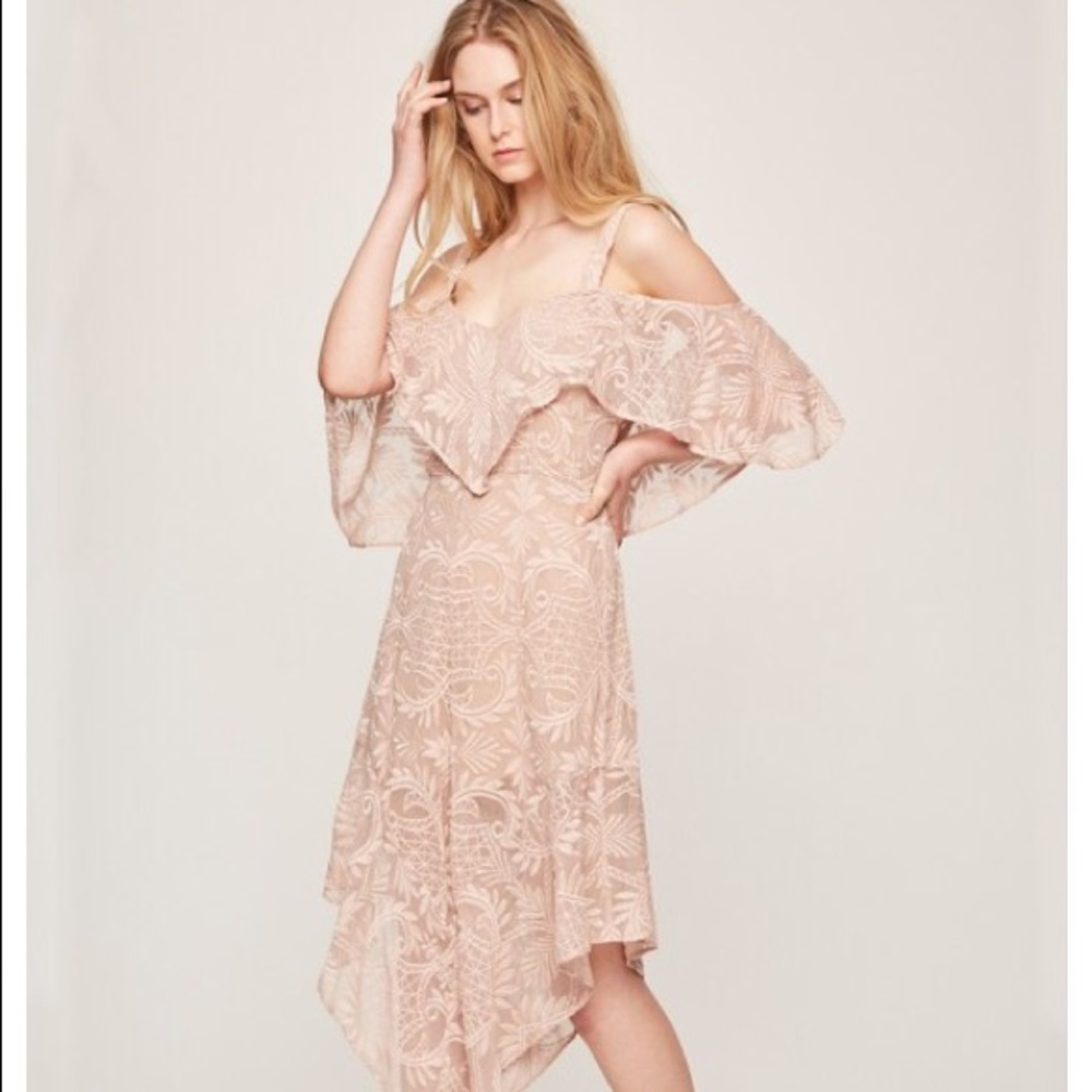 Oncewas SANTIAGO WATERFALL JUMPSUIT IN BLUSH